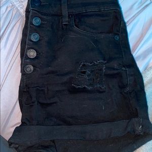 black jean shorts